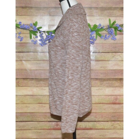 Express Ladies Brown Zip Shawl Collar Sweater Size M Cotton Warm Casual - Picture 4 of 14